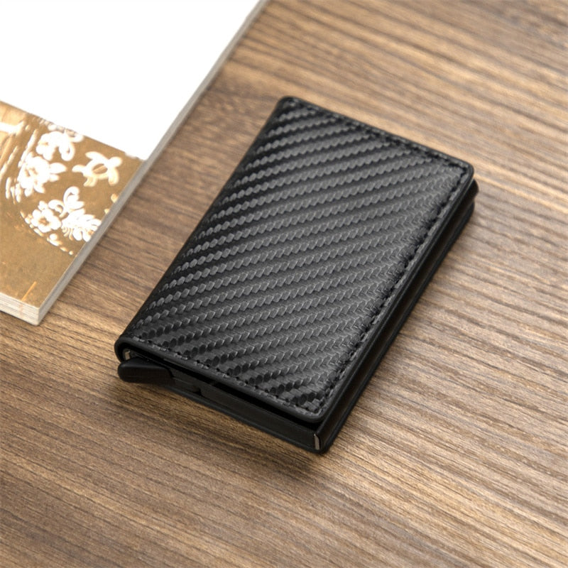 Customized Wallet 2023 Credit Card Holder Men Wallet RFID Aluminium Box Bank Card Holder Vintage Leather Wallet with Money Clips