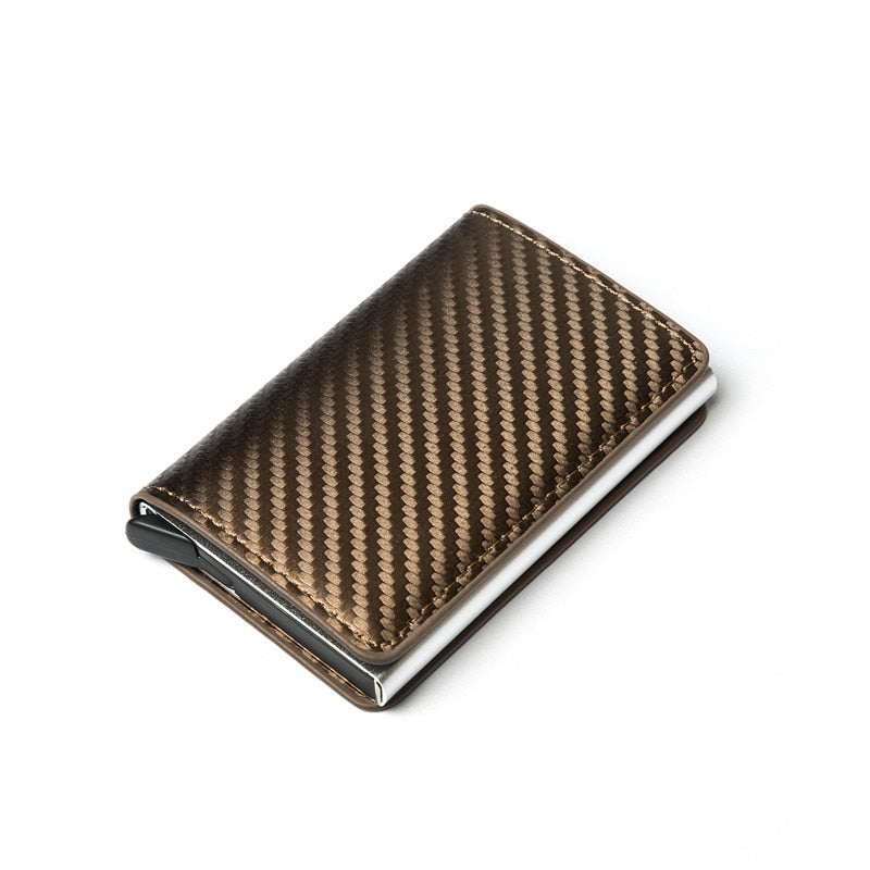 Customized Wallet 2023 Credit Card Holder Men Wallet RFID Aluminium Box Bank Card Holder Vintage Leather Wallet with Money Clips