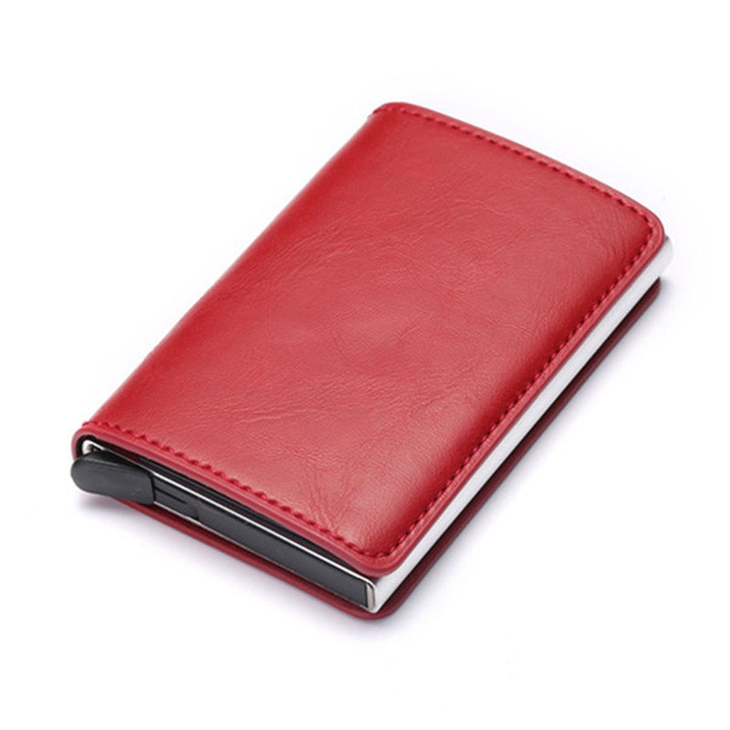 Customized Wallet 2023 Credit Card Holder Men Wallet RFID Aluminium Box Bank Card Holder Vintage Leather Wallet with Money Clips