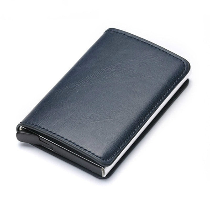 Customized Wallet 2023 Credit Card Holder Men Wallet RFID Aluminium Box Bank Card Holder Vintage Leather Wallet with Money Clips