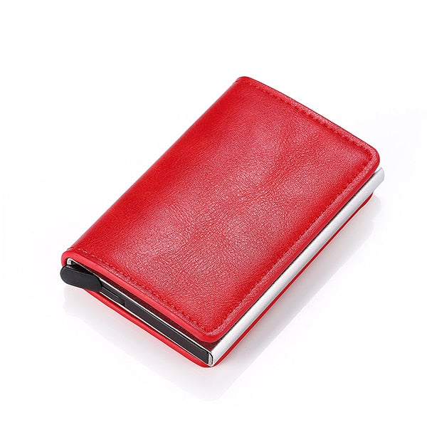 Customized Wallet 2023 Credit Card Holder Men Wallet RFID Aluminium Box Bank Card Holder Vintage Leather Wallet with Money Clips