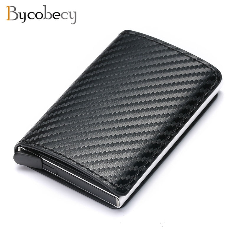 Customized Wallet 2023 Credit Card Holder Men Wallet RFID Aluminium Box Bank Card Holder Vintage Leather Wallet with Money Clips
