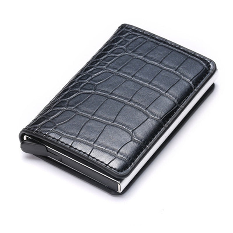 Customized Wallet 2023 Credit Card Holder Men Wallet RFID Aluminium Box Bank Card Holder Vintage Leather Wallet with Money Clips