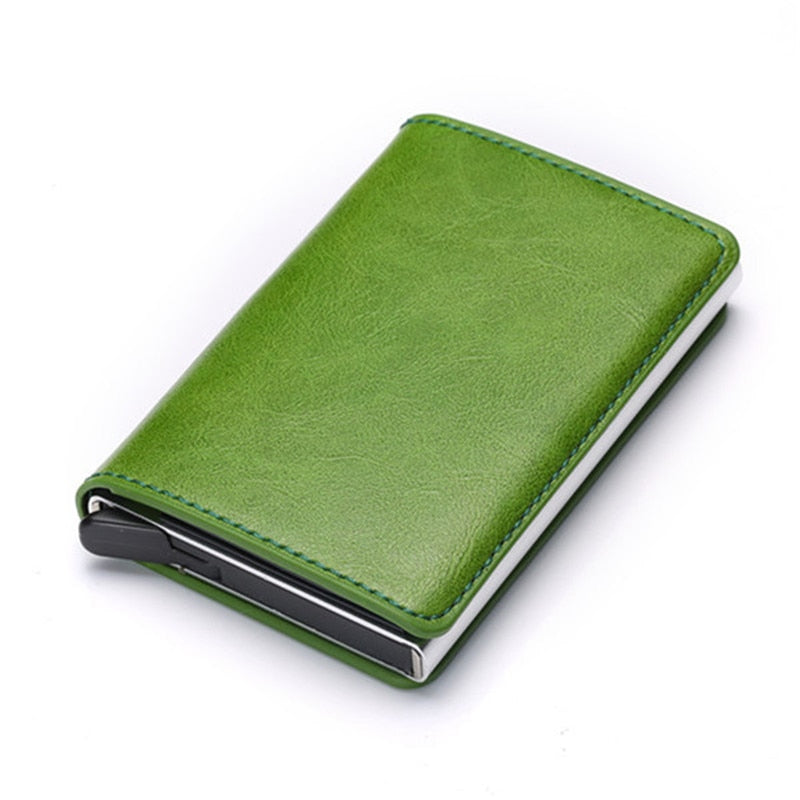 Customized Wallet 2023 Credit Card Holder Men Wallet RFID Aluminium Box Bank Card Holder Vintage Leather Wallet with Money Clips
