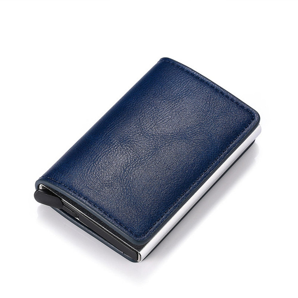 Customized Wallet 2023 Credit Card Holder Men Wallet RFID Aluminium Box Bank Card Holder Vintage Leather Wallet with Money Clips