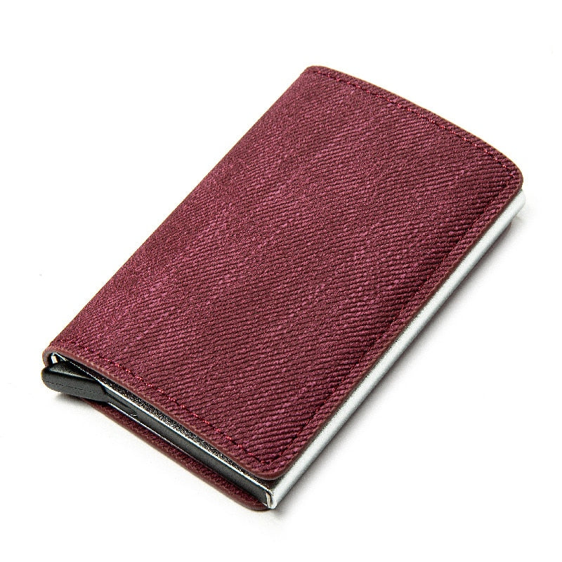 Customized Wallet 2023 Credit Card Holder Men Wallet RFID Aluminium Box Bank Card Holder Vintage Leather Wallet with Money Clips